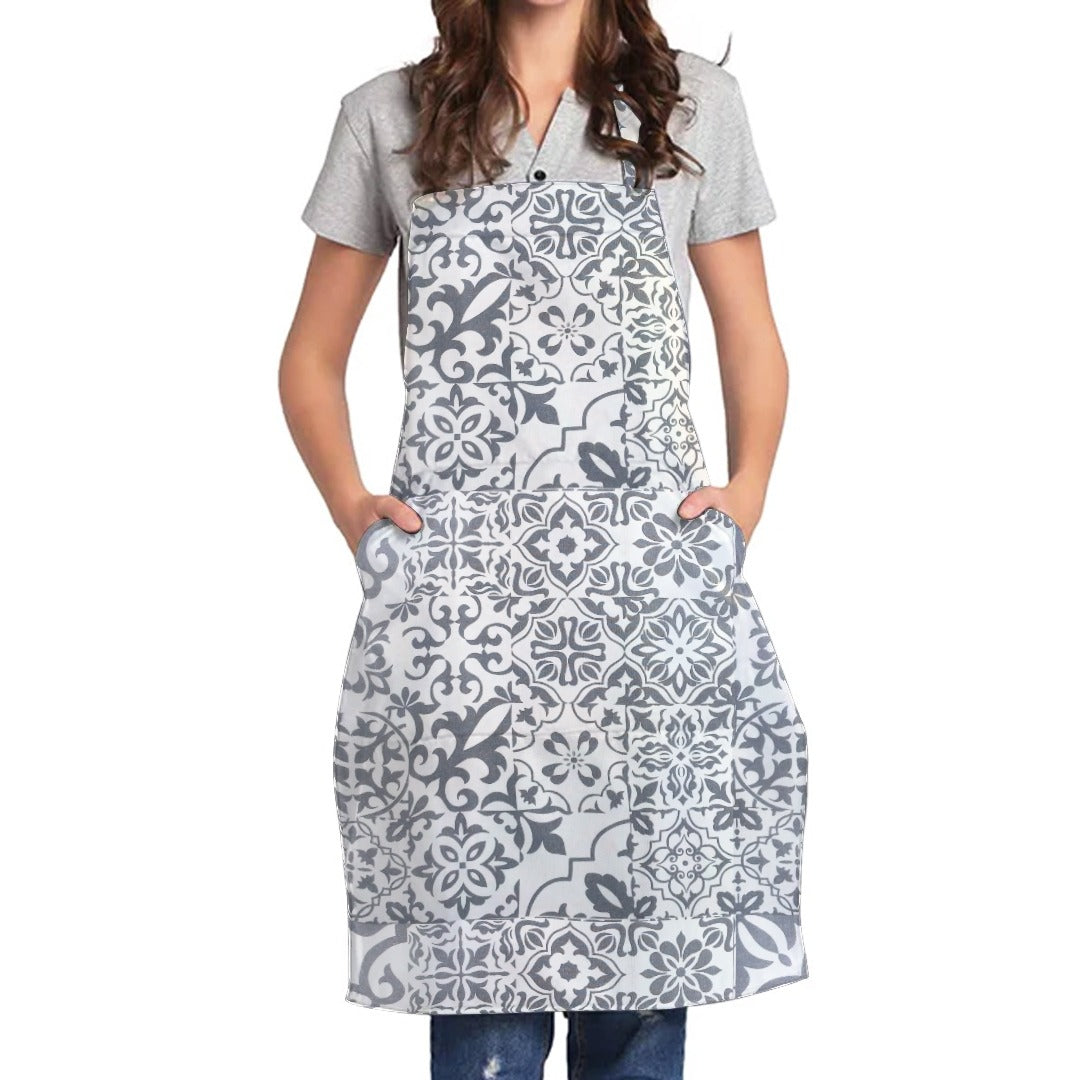 100% Cotton Waterproof Apron For Kitchen - Allium Grey - 99 Bedding Store