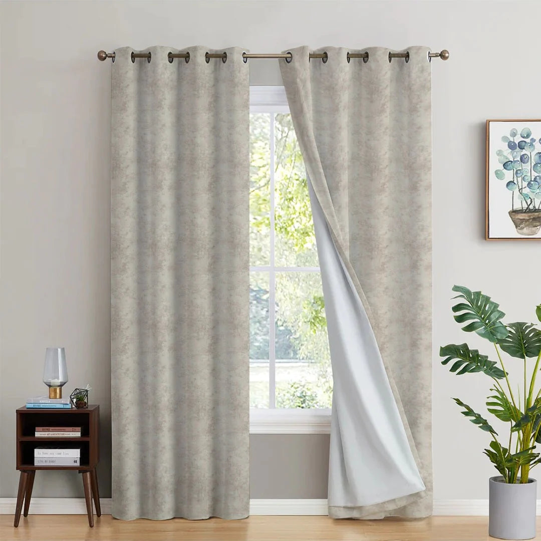 MARBLE CROFT TEXTURED PRINTED BLACKOUT CURTAIN - 99 Bedding Store