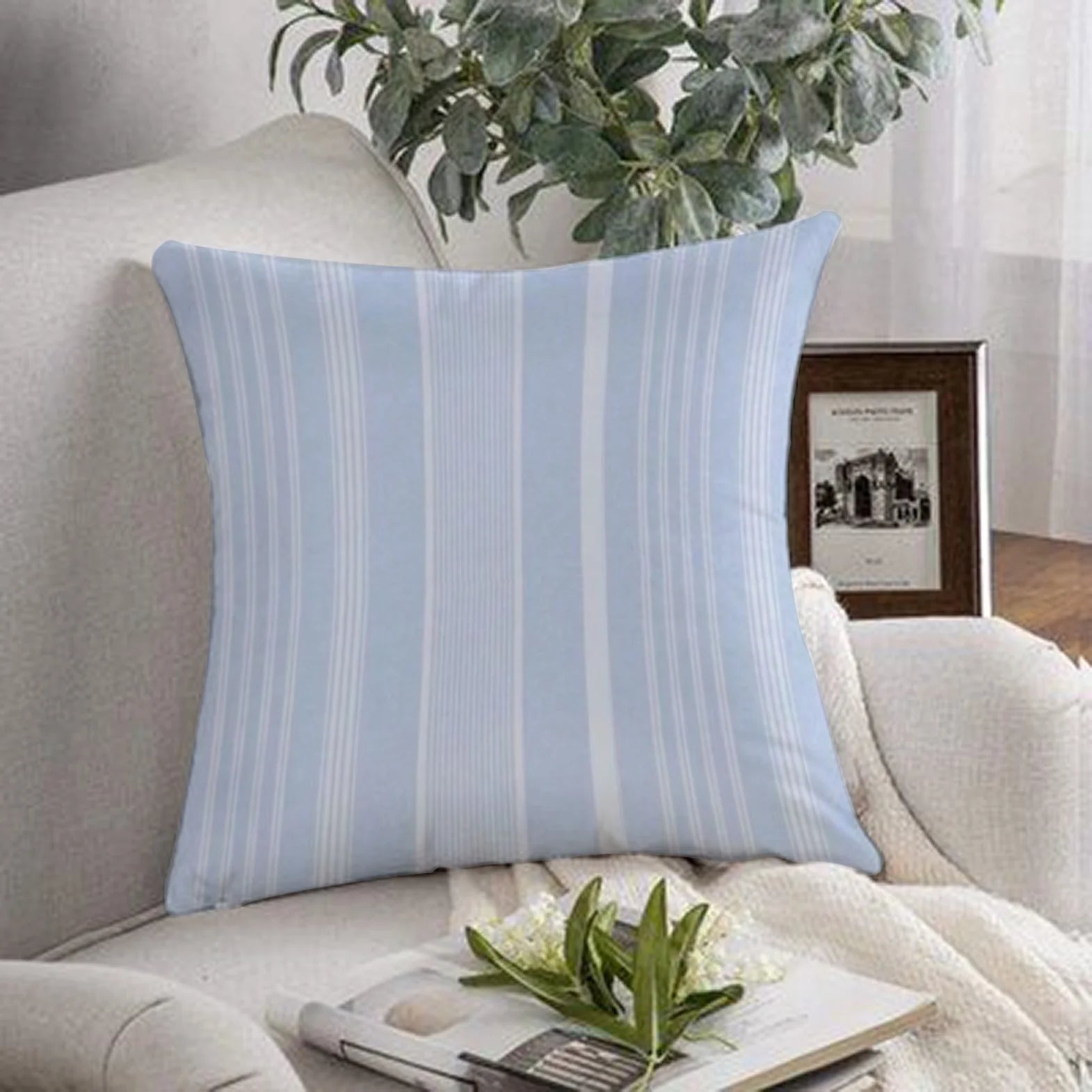 1 pc Blue Strip Cushion Cover - 99 Bedding Store