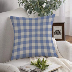 1 pc Blue Checked Cushion Cover - 99 Bedding Store