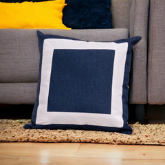 1 pc Sianna Navy Blue Jute Cushion Cover - 99 Bedding Store