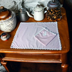 9 PCS TROLLEY MAT AND NAPKIN SET WITH LACE - WHITE - 99 Bedding Store