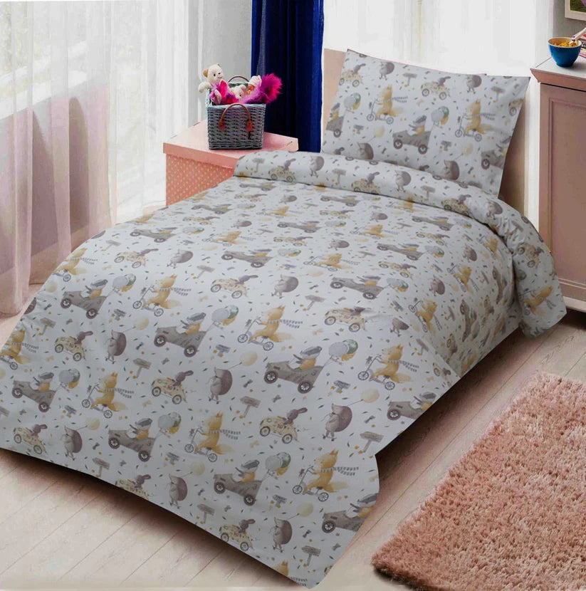 The Racer Printed Cotton Kids Single Bed Sheet - 99 Bedding Store