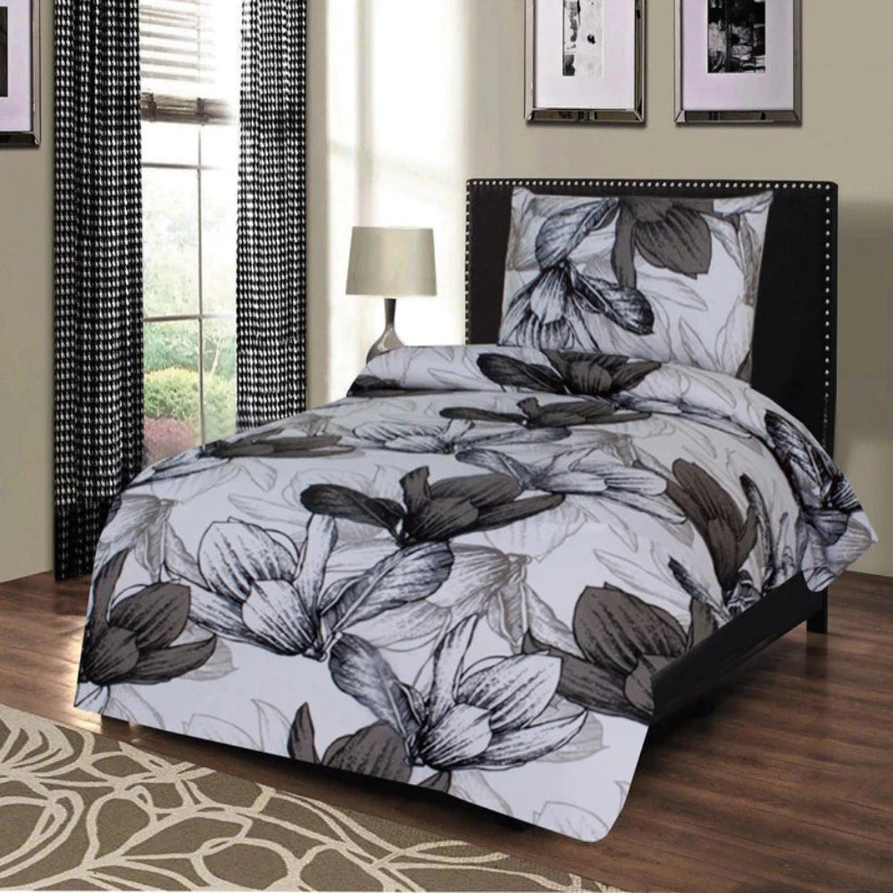 Serenity Brown Printed Cotton Single Bed Sheet - 99 Bedding Store