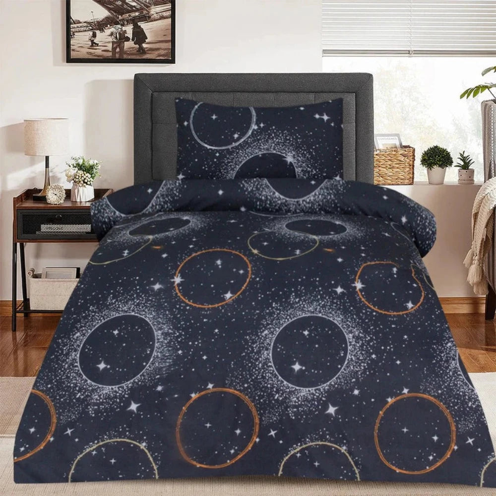 Moon Star Printed Cotton Kids Single Bed Sheet - 99 Bedding Store