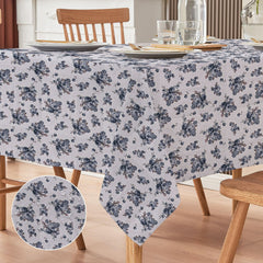 Waterproof Decorative Printed Cotton Table cover - Rose Garden Blue - 99 Bedding Store