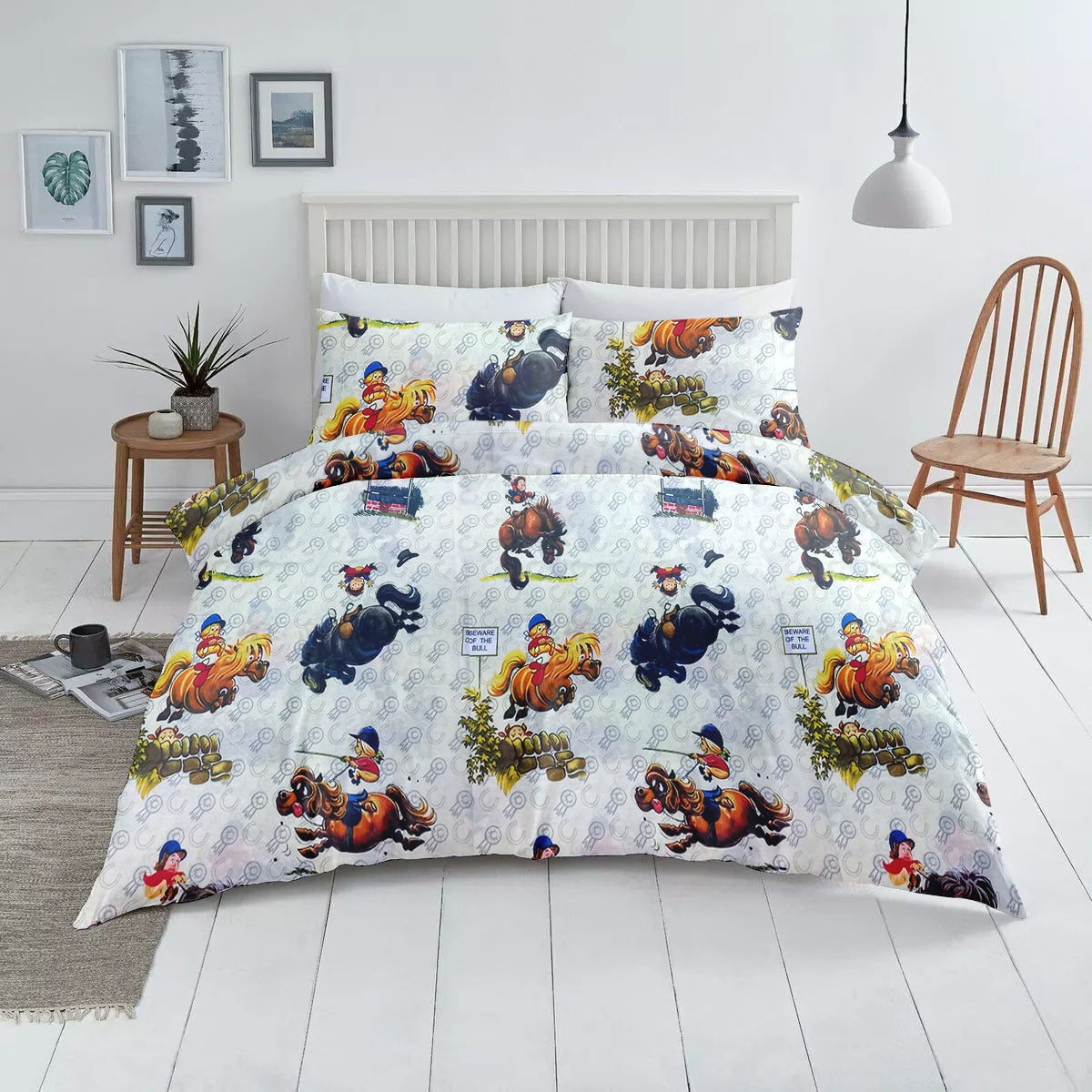 Ponytown Printed Kids 3 pcs Duvet Cover Set - 99 Bedding Store