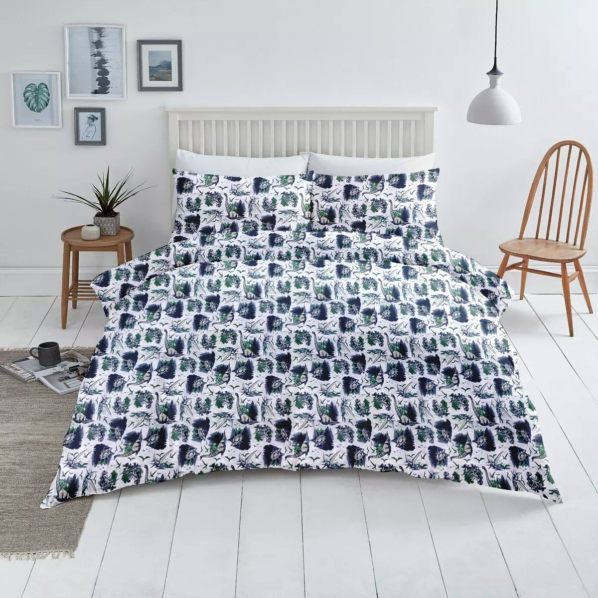 Dinosor Printed Kids 3 pcs Duvet Cover Set - 99 Bedding Store