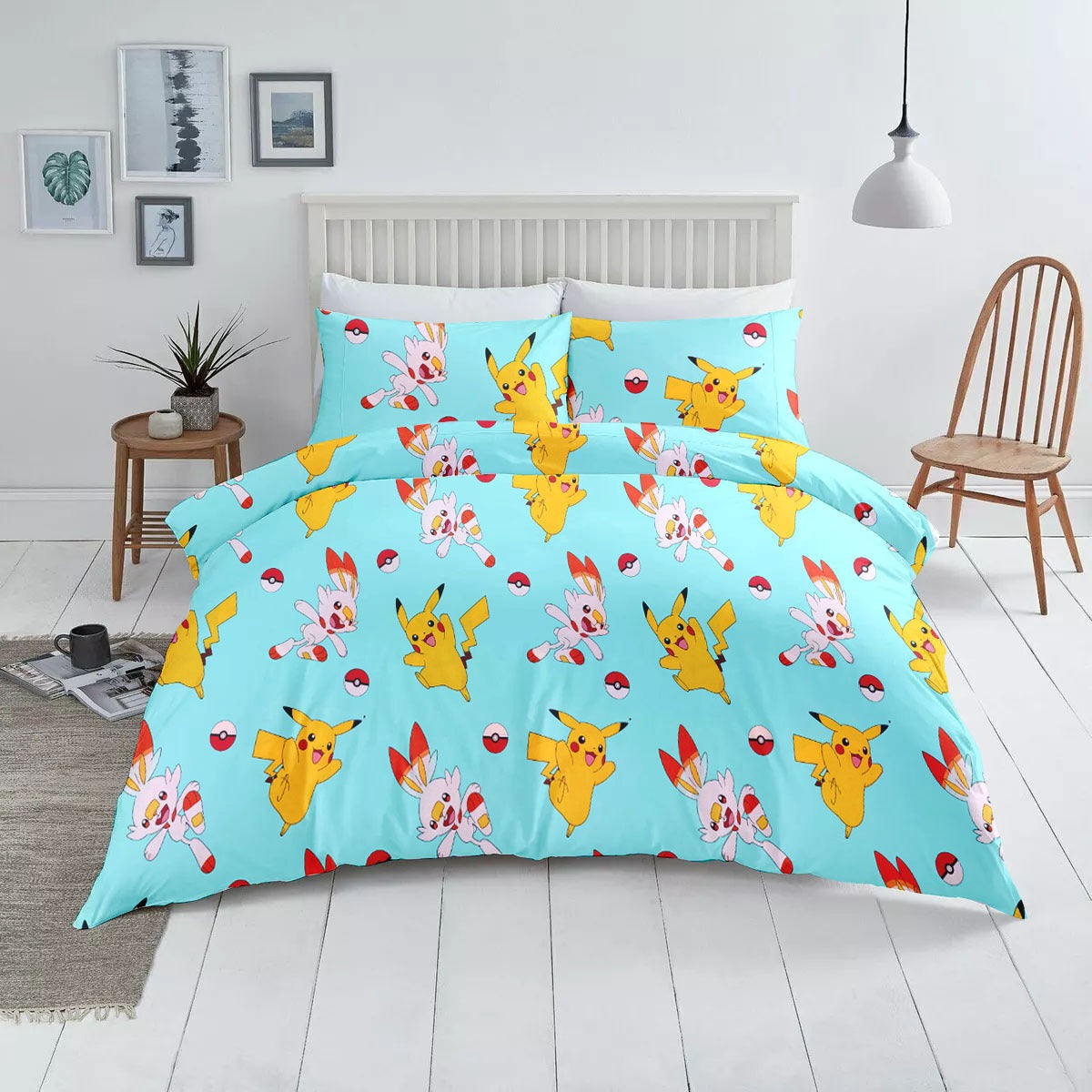 Pokemon Kids Printed Cotton Bed Sheet Set - 99 Bedding Store