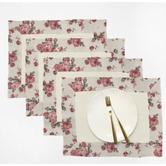 Print Bordered Cotton Dinning Set - Rose Garden - 99 Bedding Store