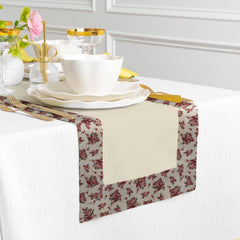 Print Bordered Cotton Dinning Set - Rose Garden - 99 Bedding Store