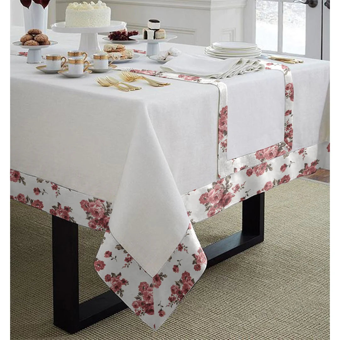 Cotton Tablecloth With Printed Bordered -