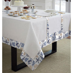 Decorative Tablecloth With Print Bordered Sea Life