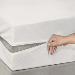 100% Cotton Zipper Mattress Cover - Off White - 99 Bedding Store