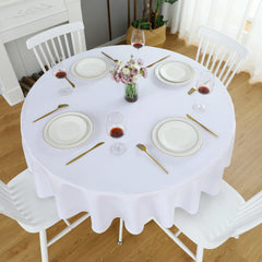 Decorative Cotton Round Tablecloth -White