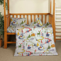 Pcs Printed Baby cot set- Safari Land