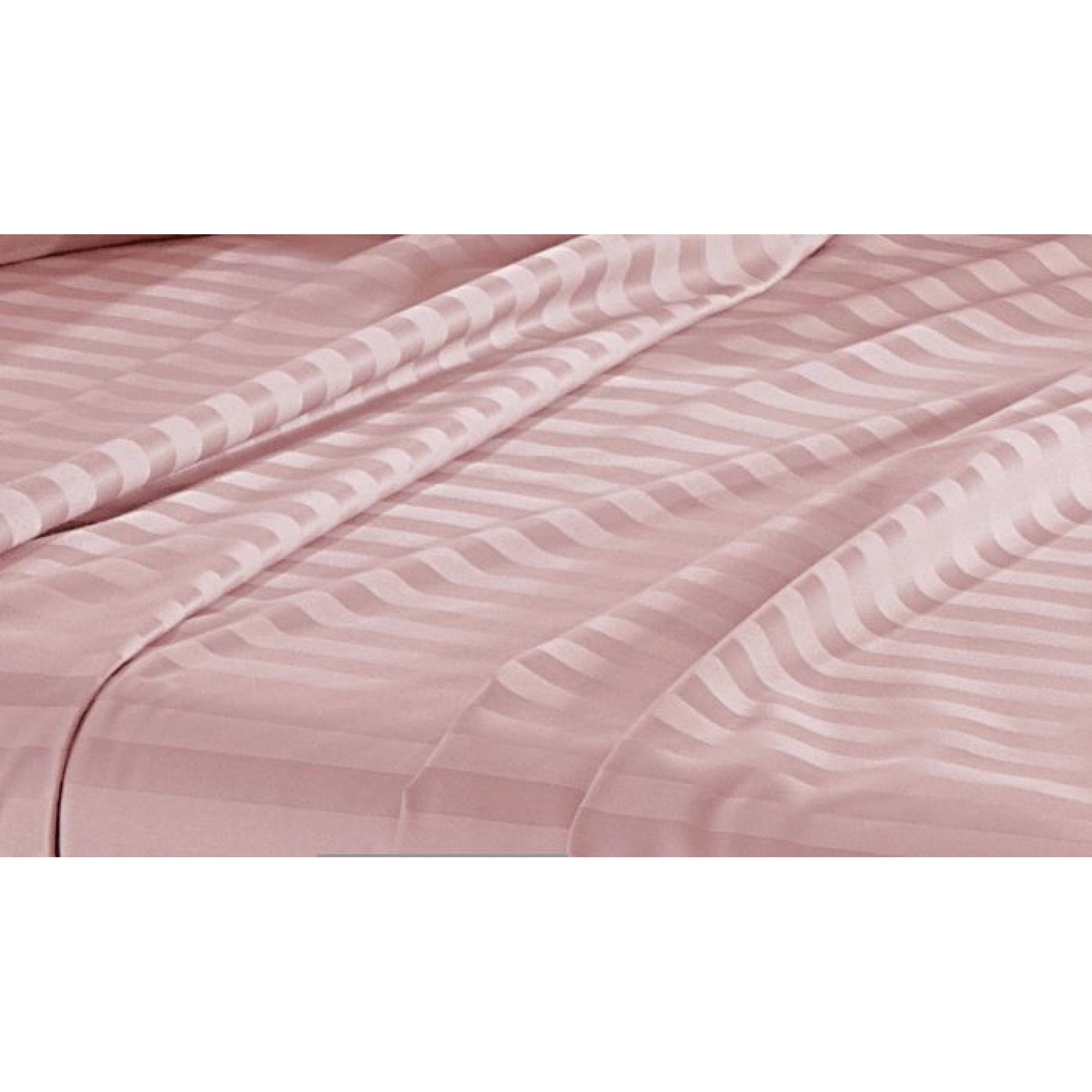 Luxury Strip Satin Bed sheet Set - Pink - 99 Bedding Store