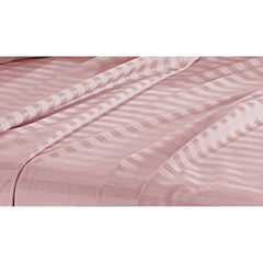 Luxury Strip Satin Bed sheet Set - Pink - 99 Bedding Store