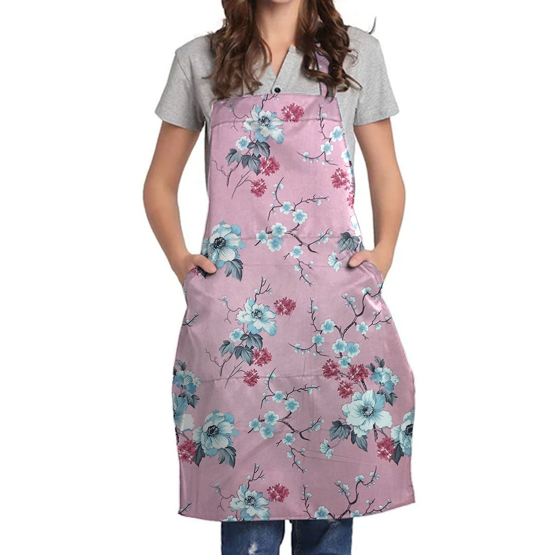Printed Cotton Apron  -New Rose Garden