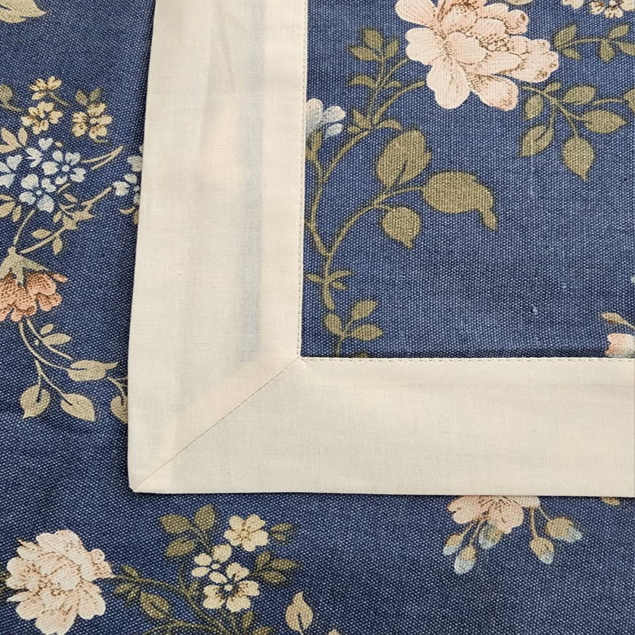 Offwhite Bordered Printed Cotton Reversable Dinning Set -Night Garden