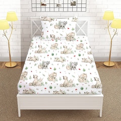 Bear and nature Printed Kids Fitted Sheet set