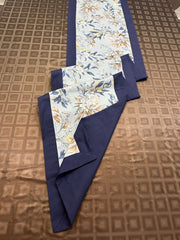 Roof Garden Printed Cotton Reversable Dinning Set - With Navy Border