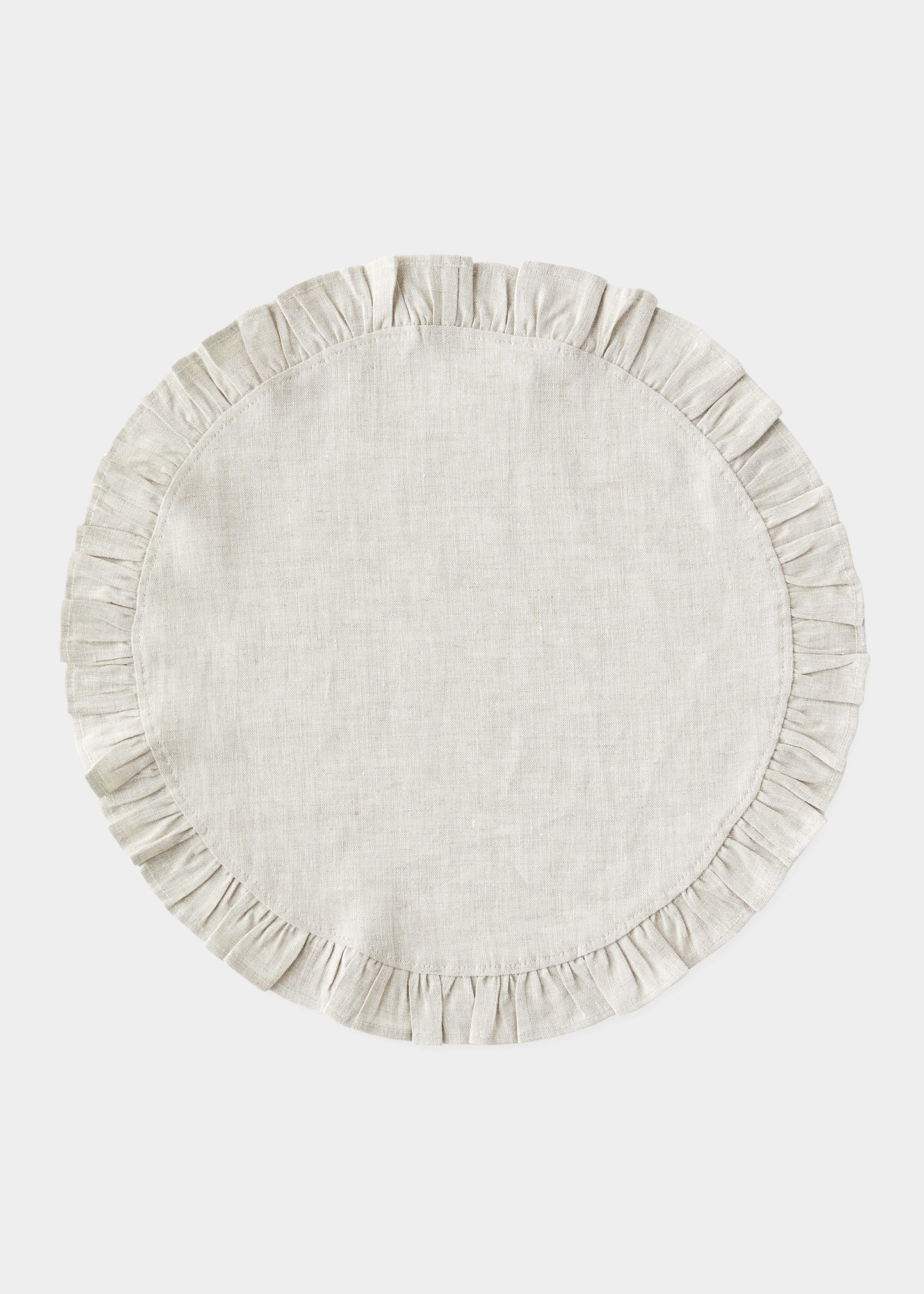 Round Ruffle Plain Cotton Placemats, Set - 99 Bedding Store