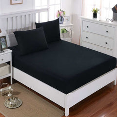 Black Egyptian Cotton Fitted Sheet Set