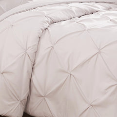 Luxury Cotton Satin Pintuck Duvet Cover Set - Off White - 99 Bedding Store