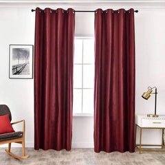 Burgundy Premium Quality Velvet Curtain -1 Panel - 99 Bedding Store