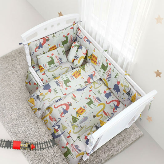 Pcs Printed Baby cot set- Safari Land
