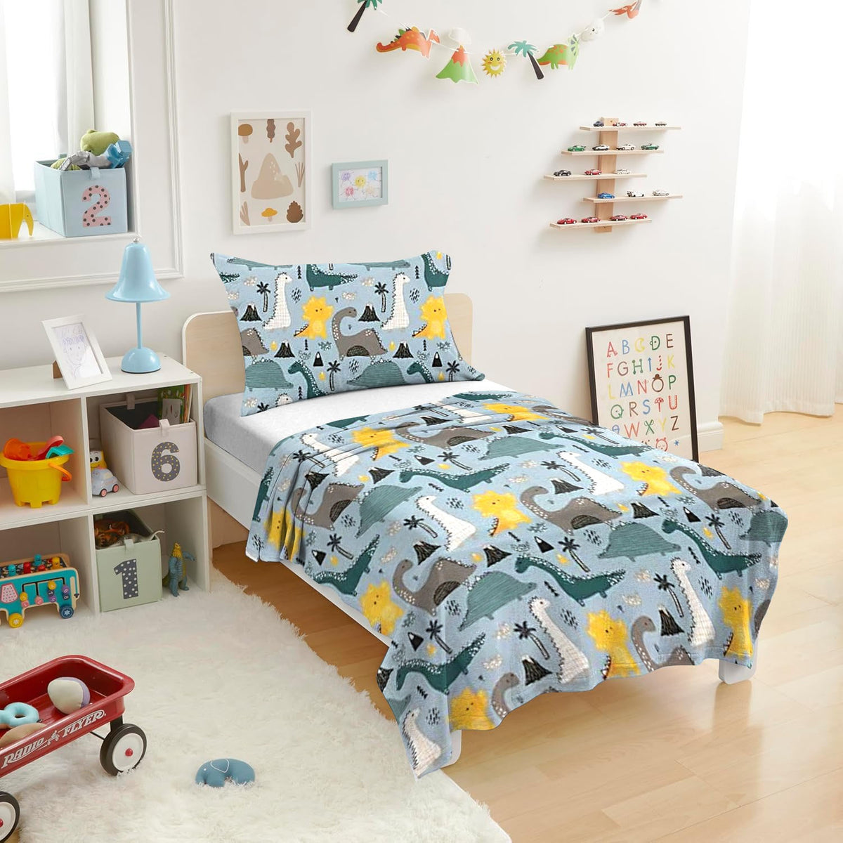 Printed Kids Bed sheet Set - The Dinosure