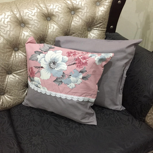 New Rese Garden - Cushion Cover Set With Lace