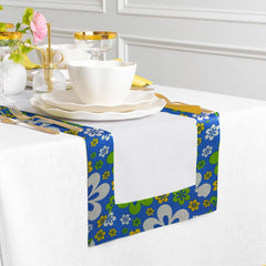 Cotton With Printed Border Reversable Table Runner -