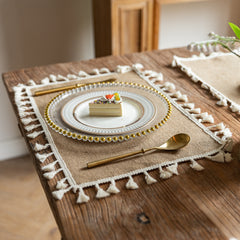 Jute Dinning Set With Cute Tasels