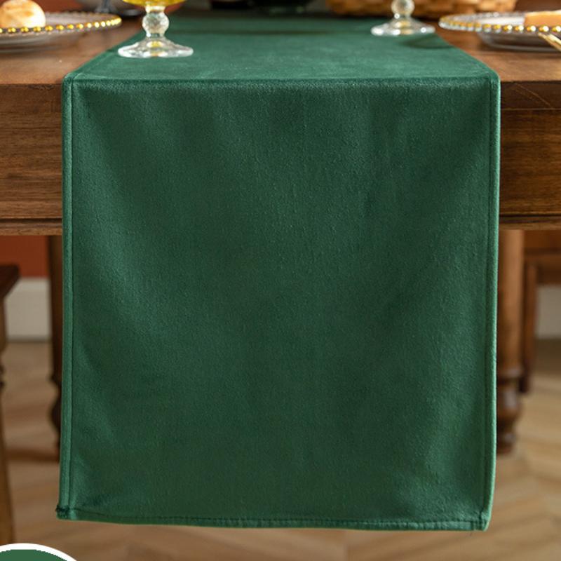 7 Pcs Velvet Table Runner Set- Teal Green - 99 Bedding Store