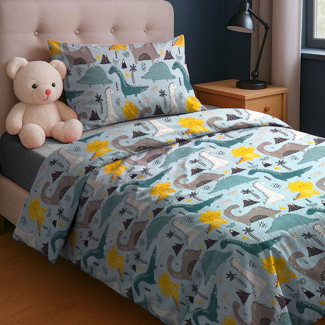 Printed Kids Duvet Cover Set - The Dino