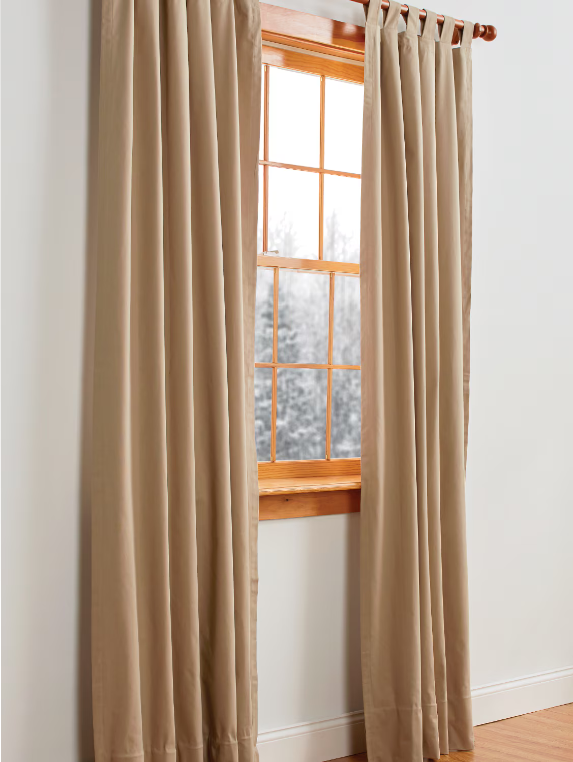 Pack Off 2 PC Plain Dyed Tab Top Curtains with lining-