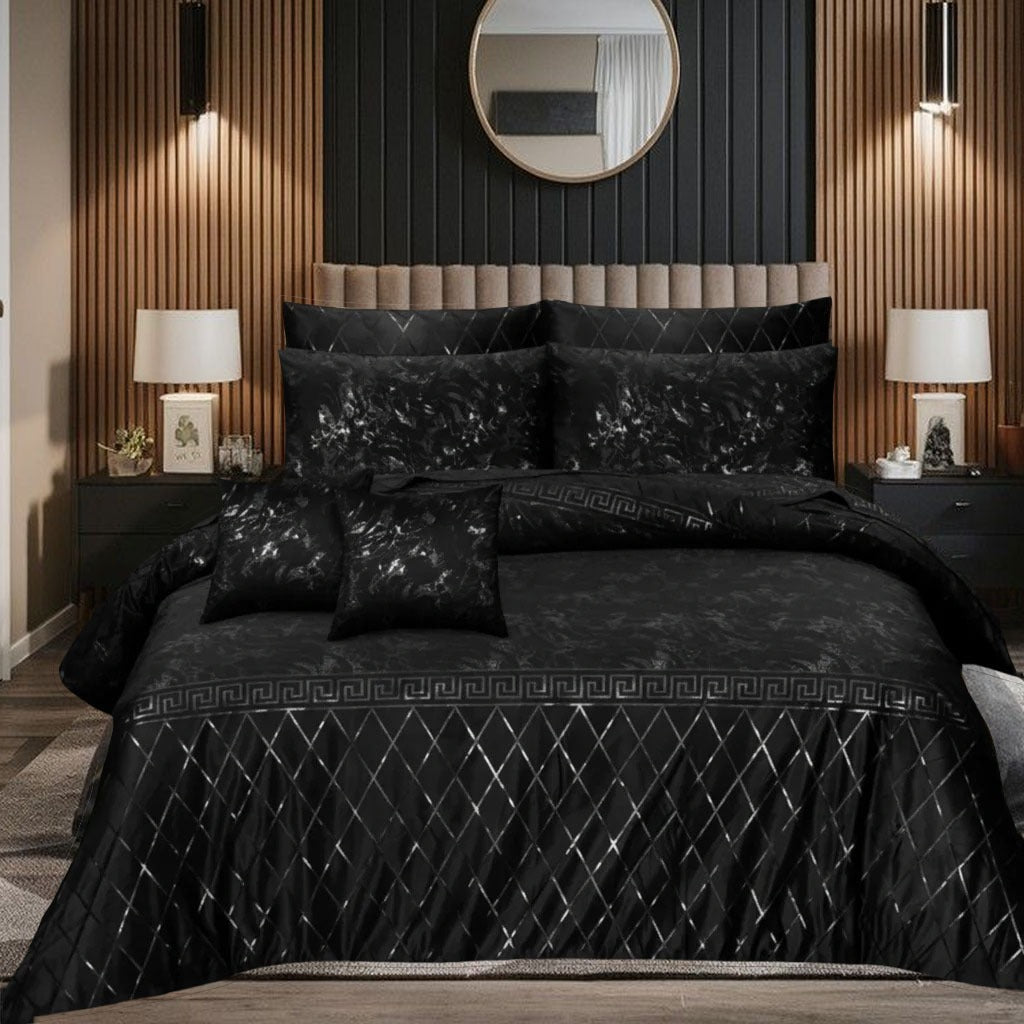 8 Pcs Greek Border Velvet Duvet Cover Sets