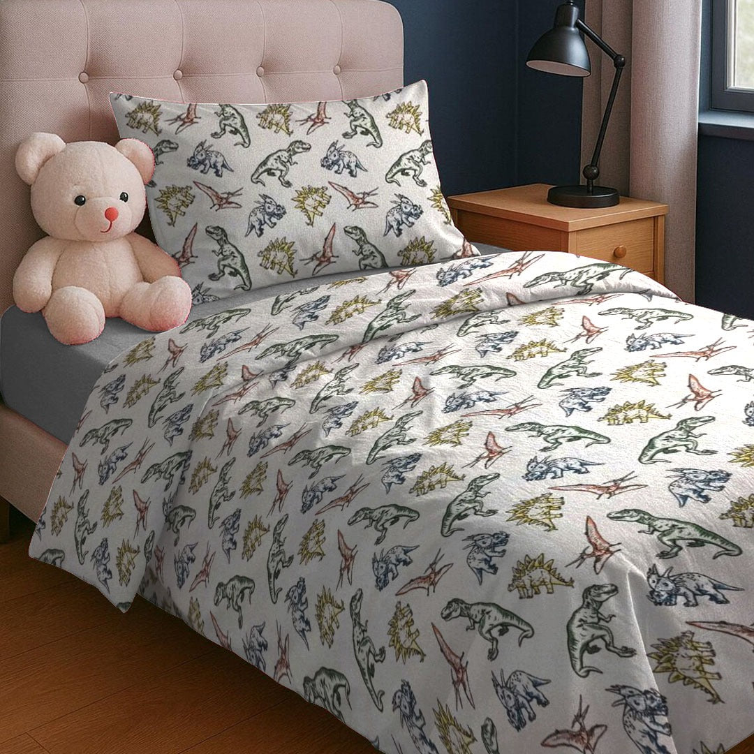 Printed Kids Duvet Cover Set -Dinosaurs