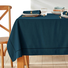 100%Cotton Dinning Set With Barrata - Prussian blue - 99 Bedding Store