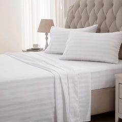 Luxury Satin Stripe  Fitted sheet set Burgundy