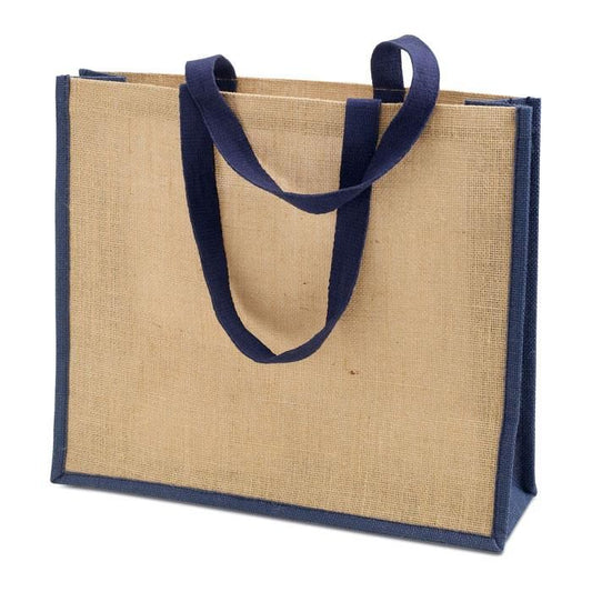 Jute Tote Shopping  Bag With Black gazette