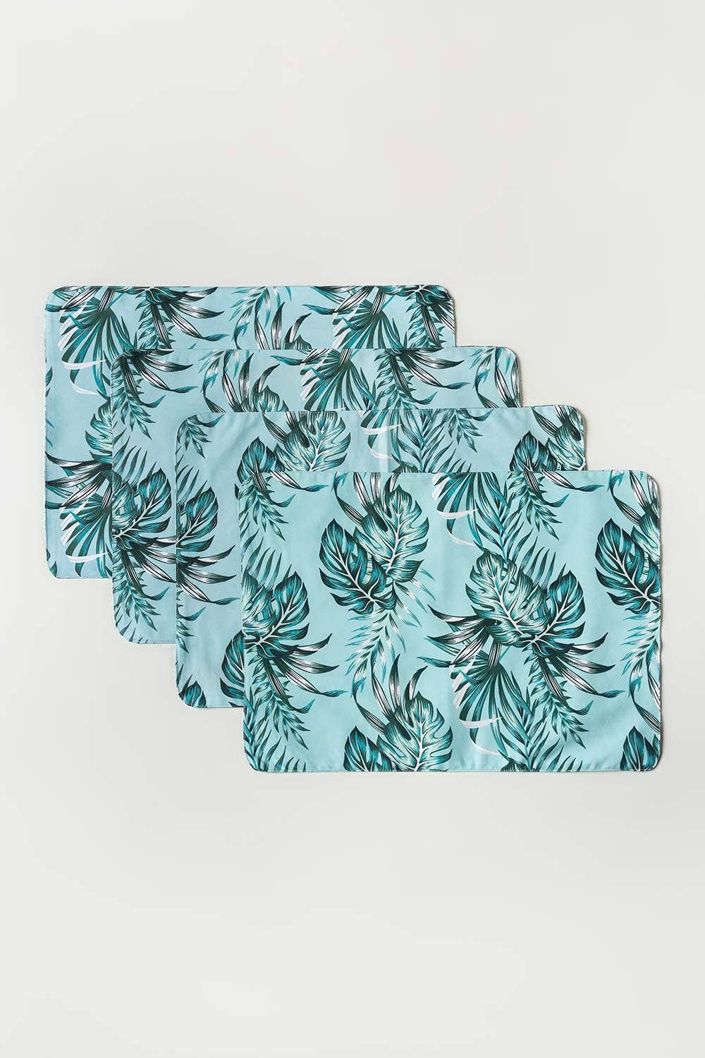 Waterproof Cotton Table Mat Set - Palm Leaves - 99 Bedding Store