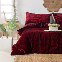 Luxury Velvet Duvet Cover Set - Meroon - 99 Bedding Store