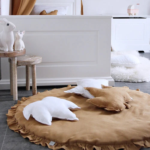 Round Style Baby Rug With Frilled - 99 Bedding Store