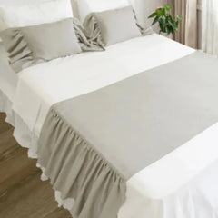 Plain Dyed Ruffle Bed Runners