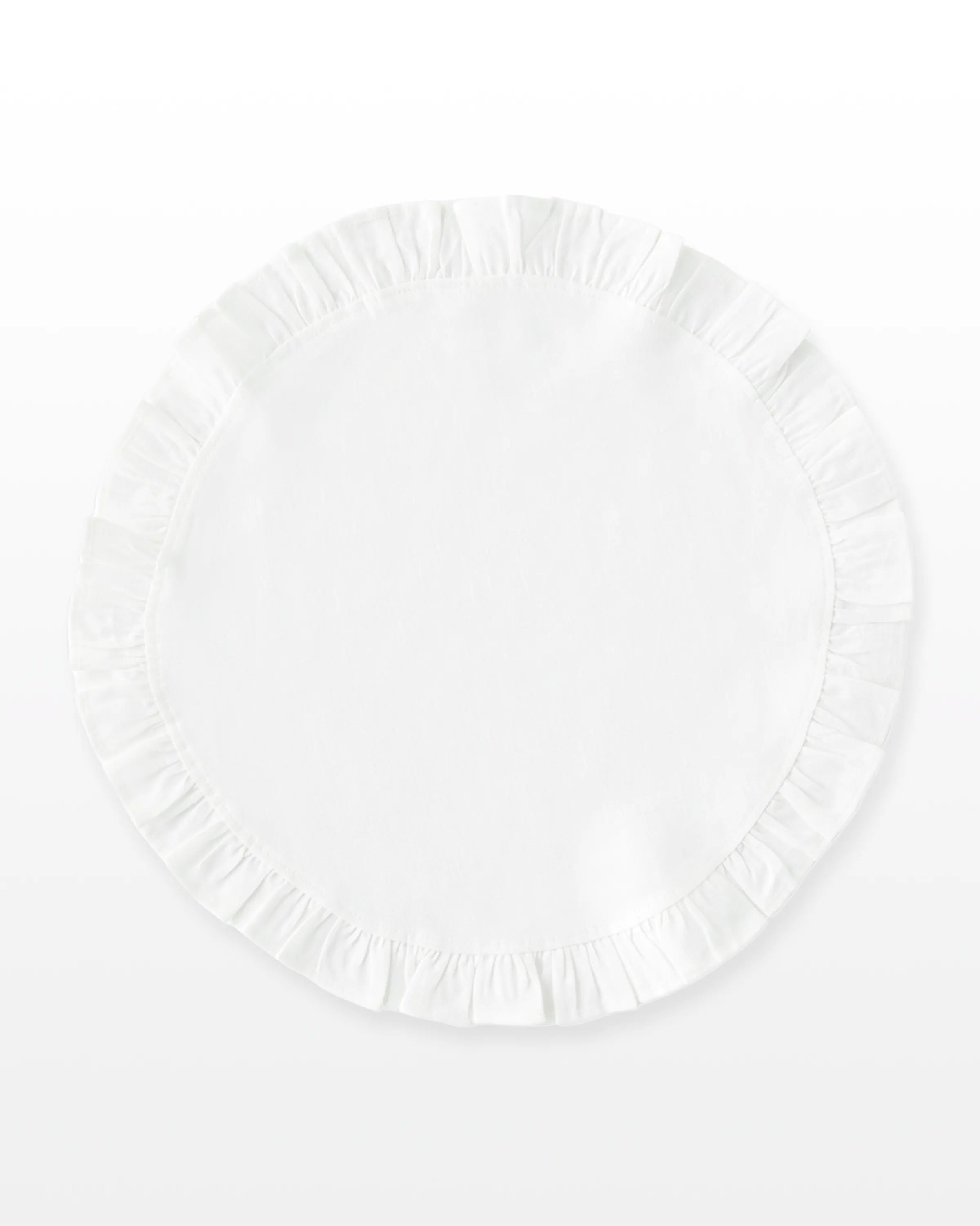 Round Ruffle Plain Cotton Placemats, Set - 99 Bedding Store