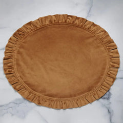 Round Ruffle Velvet Placemats, Set - 99 Bedding Store