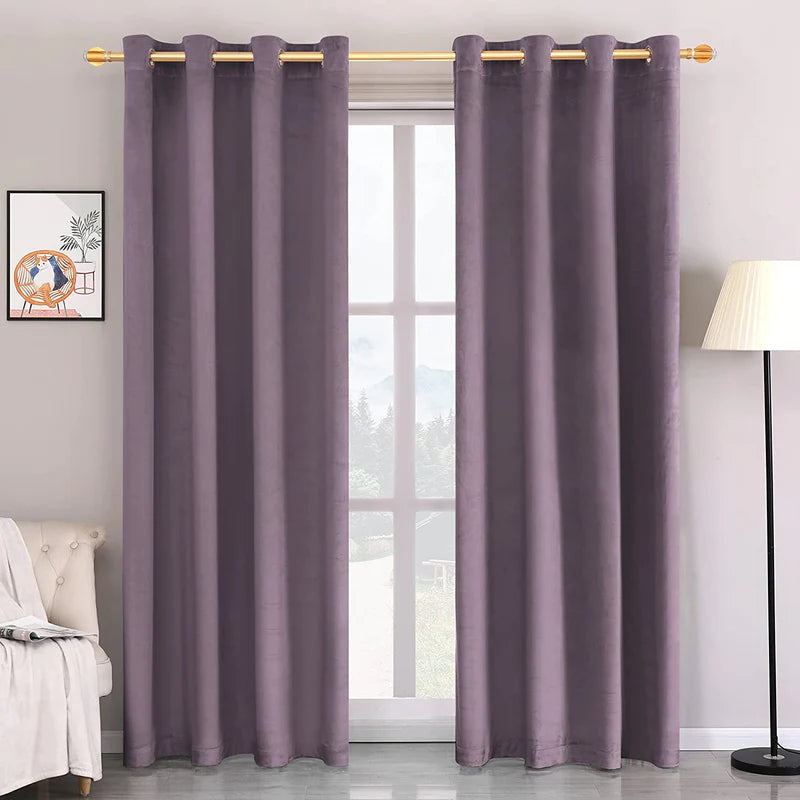 Purple Premium Quality Velvet Curtain -1 Pane - 99 Bedding Store